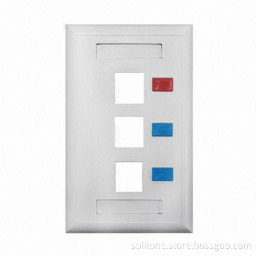 120 Type Faceplate with Three Ports